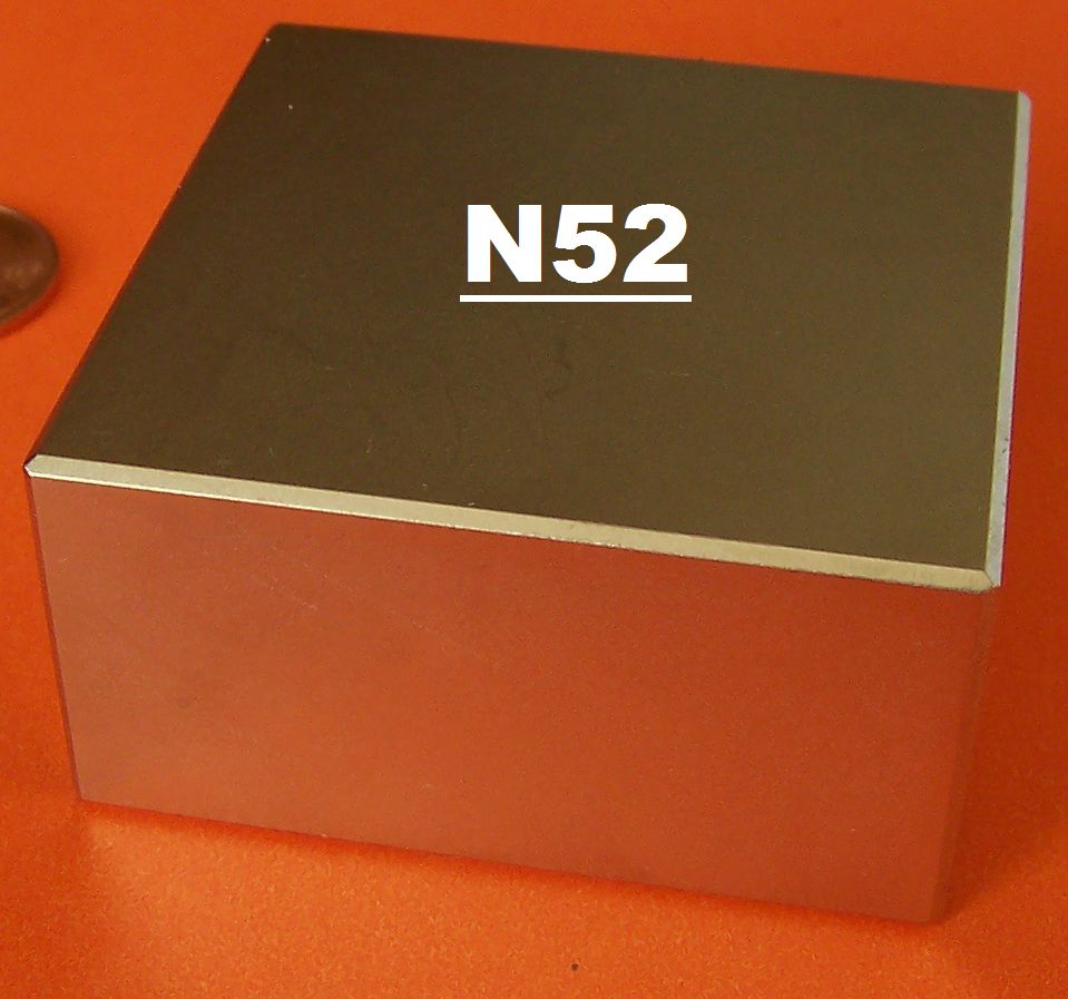 N52 Neodymium NdFeB Block 2 in x 2 in x 1 in