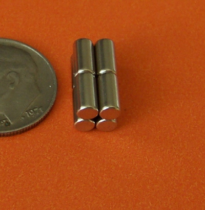 Rare Earth Magnets 1/8 in x 1/4 in Neodymium Cylinder N42