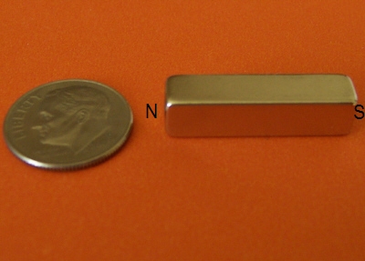 Neodymium Magnets N45 Block 1/4 in x 1/4 in x 1 in