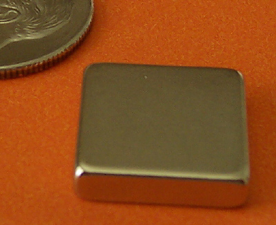 Rare Earth Magnets N45 1/2 in x 1/2 in x 1/8 in Neodymium Block