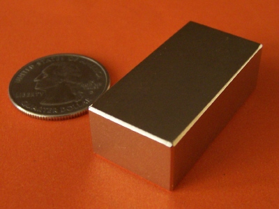 N45 Rare Earth Magnets 1.5 in x 3/4 in x 1/2 in Neodymium Block
