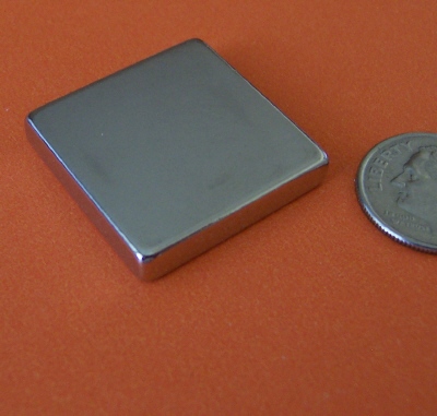 Rare Earth Magnets 1 in x 1 in x 3/16 in N42 Neodymium Block