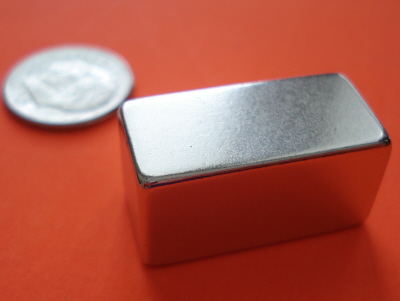 N52 Neodymium 1 in x 1/2 in x 1/2 in Block Magnet