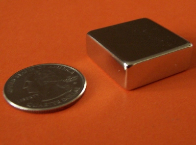 N42 Neodymium Magnets 1 in x 1 in x 3/8 in Rare Earth Block