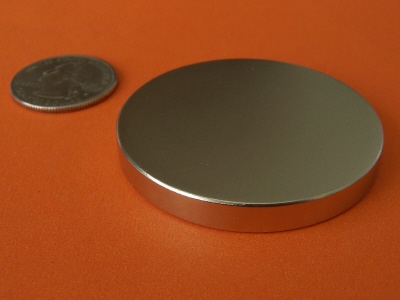 Neodymium Magnets N48 2 in x 1/4 in Disc