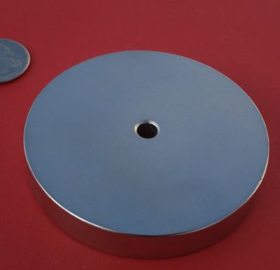 Neodymium Magnets 3 in x 1/2 in with 1/4 in Hole Disc Strong N42