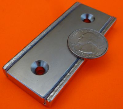 3 in X 1.3 in X 3/8 in Channel Magnet-Rectangular Cup Magnet W/2 Countersunk Holes