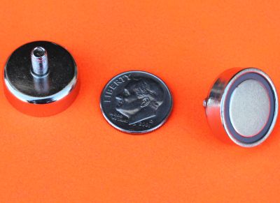 Neodymium Cup Magnets w/M4 Threaded Male Stud 3/4 inch