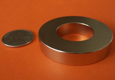 Rare Earth Magnets 2 in OD x 1 in ID x 1/4 in Neodymium Ring NdFeB