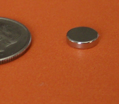 Neodymium Bottle Cap Magnets 1/4 in x 1/10 in Rare Earth N42