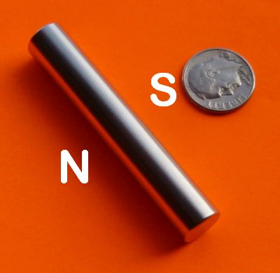 N52 Strong Neodymium Magnets 0.4 in x 2.4 in Diametrically Magnetized