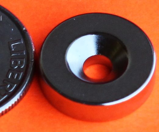 N45 Neodymium Magnets 1/2 in x 1/4 in Disc Dual Countersunk Hole