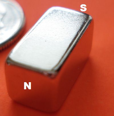 N52 Strong Neodymium Rare Earth Magnet 1/4 in x 1/4 in x 1/2 in Block