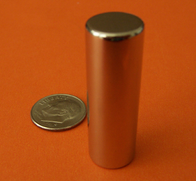 N45 Neodymium Magnets 1/2 in x 1.5 in Cylinder