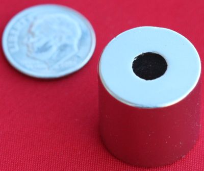 Neodymium Magnets N45 3/4 in OD x 1/4 in ID x 3/4 in Rare Earth Disc
