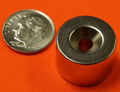 Neodymium Magnets 3/4 in x 1/2 in Disc w/Dual Sided Countersunk Hole