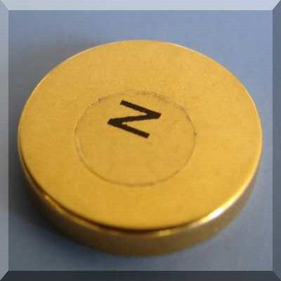 Therapy Magnets 1.5 in x 3/8 in Gold Coated Neodymium Disc N42