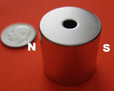 Magnetized 3/4 in x 3/4 in Cylinder w/Hole Neo Magnets - Applied Magnets - Magnet4less