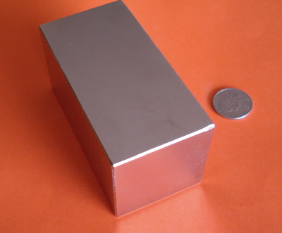 N48 Strong Neodymium Magnets 4 in x 2 in x 2 in Rare Earth Block