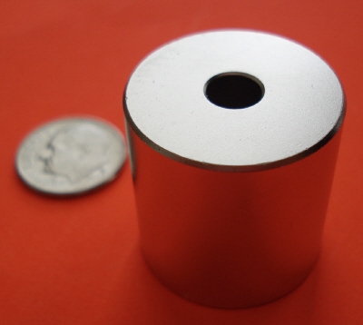 Neodymium Magnets 1 in x 1 in with 1/4 in Hole Cylinder