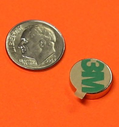 1 Pair N/S Magnets w/Adhesive Tab 1/2 in x 1/8 in Neodymium Magnet Discs