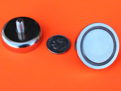 Neodymium Cup Magnets w/M6 Threaded Male Stud 1.25 inch