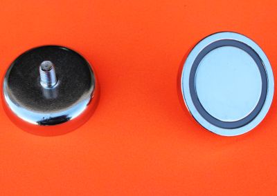Neodymium Cup Magnets w/M8 Threaded Male Stud 1.8 inch