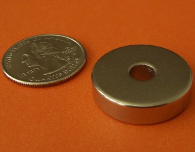Rare Earth Ring Magnets 1 in OD x 1/4 in ID x 1/4 in Neodymium N42